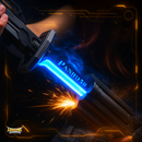 Tenshi Blade - Katana Lendária RGB com Faíscas Cinemáticas e Vapor Real